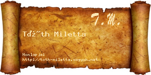 Tóth Miletta névjegykártya